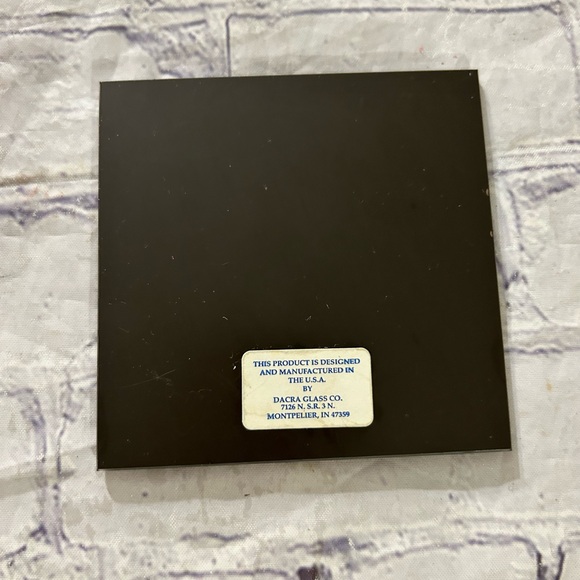 DACRA GLASS CO. USA MADE VINTAGE SMALL SQUARE MIRROR FLORAL WITH LOVE WORDS - Picture 3 of 4